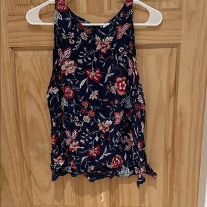 Old Navy Floral Tank Top - Navy and Red